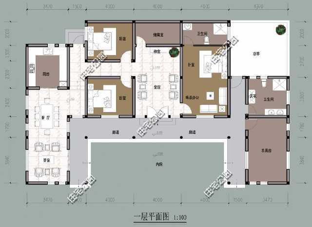 3款農(nóng)村三合院戶型圖，喜歡中式建筑的收藏