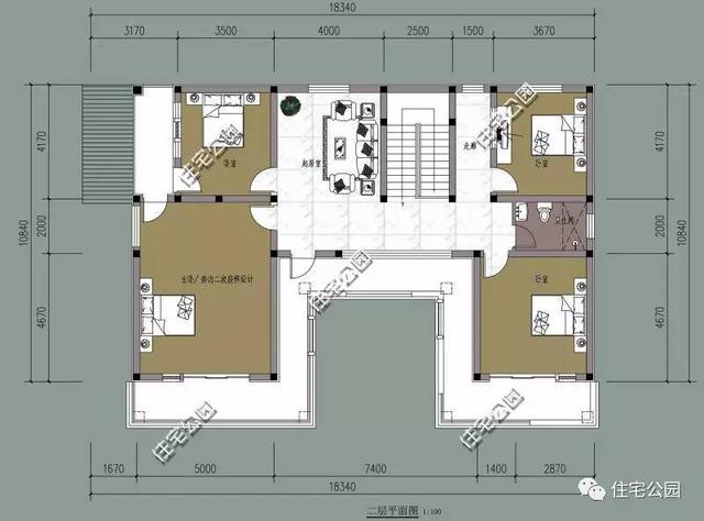 5套農(nóng)村三合院戶型圖，一層、二層、三層都有
