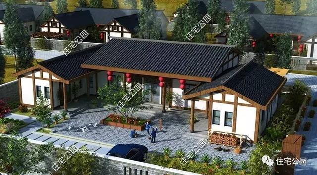 5套農(nóng)村三合院戶型圖，一層、二層、三層都有