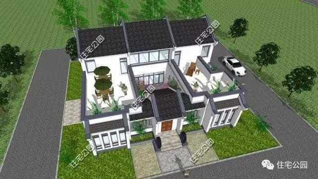 5套農(nóng)村三合院戶型圖，一層、二層、三層都有