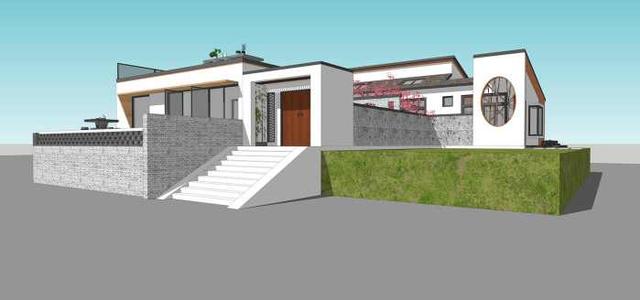 現(xiàn)代新中式二層三合院設(shè)計(jì)方案圖，低調(diào)，有品位