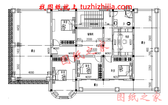 農(nóng)村4間2層樓房設(shè)計圖，帶車庫，外觀時尚，帶屋頂花園