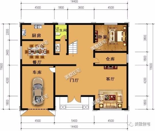 20款帶車庫自建房戶型圖，一二三層都有