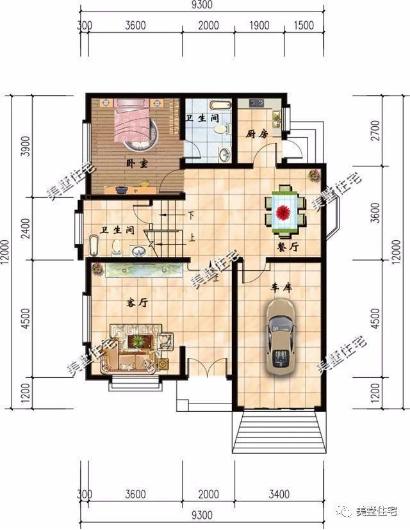 20款帶車庫自建房戶型圖，一二三層都有