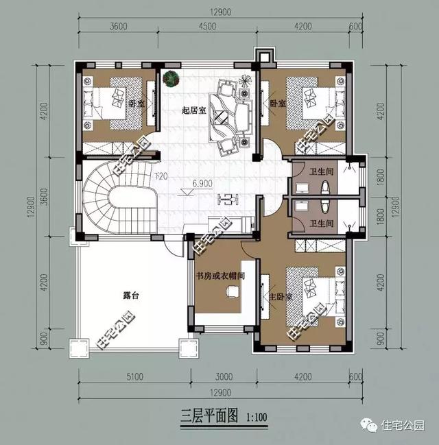 12X15米農(nóng)村房屋設(shè)計圖方案，落地窗大露臺