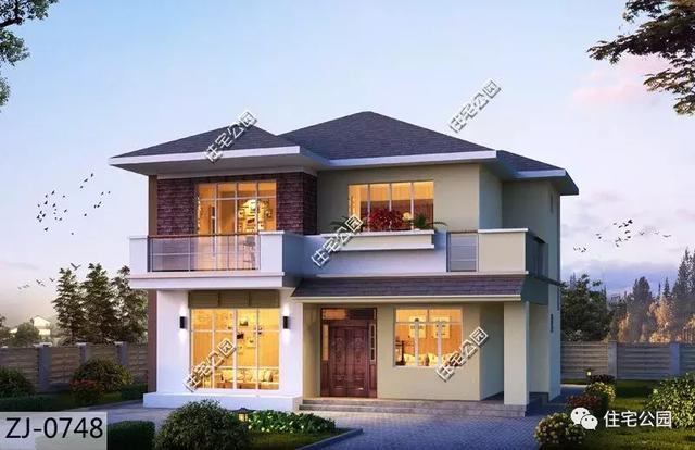 11X12米農(nóng)村2層時(shí)尚小別墅設(shè)計(jì)方案圖，年輕人喜歡