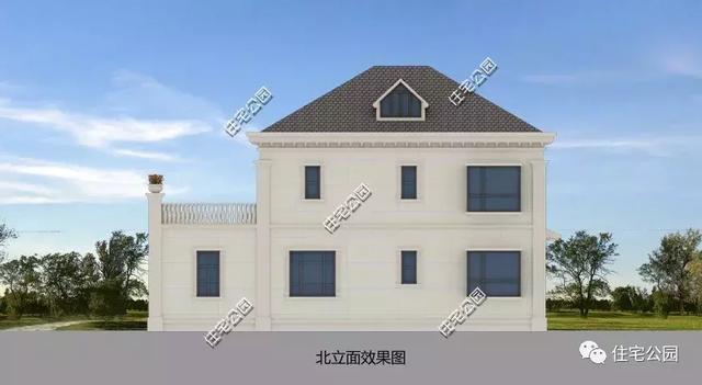 15X10米簡歐風(fēng)格二層農(nóng)村房屋方案圖，坡屋頂+老虎窗