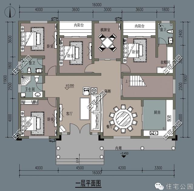16X11米農(nóng)村一層小平房設(shè)計(jì)方案圖，適合養(yǎng)老！