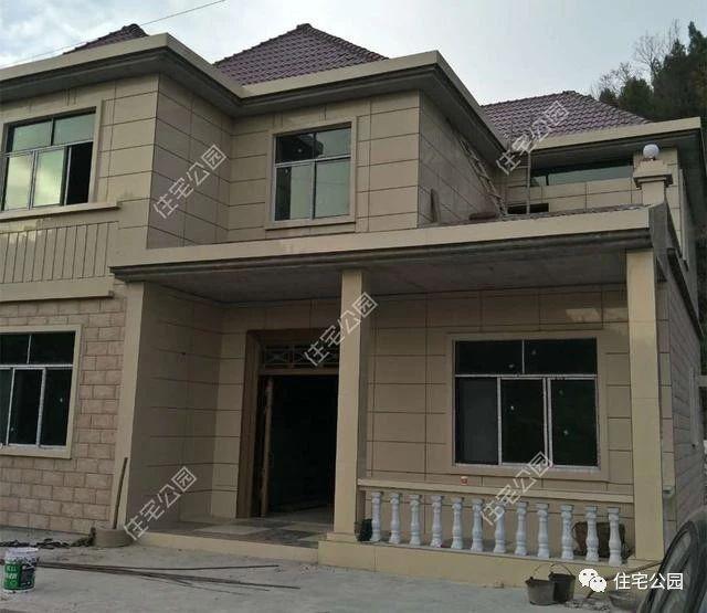 幾套農(nóng)村自建別墅外觀實(shí)景圖，附戶型圖和施工過程