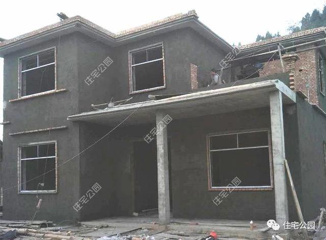 幾套農(nóng)村自建別墅外觀實(shí)景圖，附戶型圖和施工過程