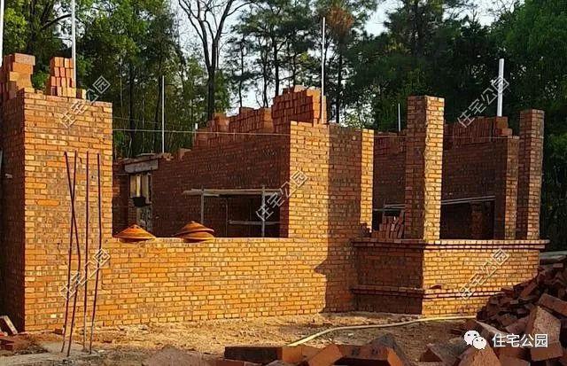 幾套農(nóng)村自建別墅外觀實(shí)景圖，附戶型圖和施工過程