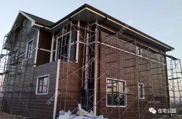 幾套農(nóng)村自建別墅外觀實(shí)景圖，附戶型圖和施工過程