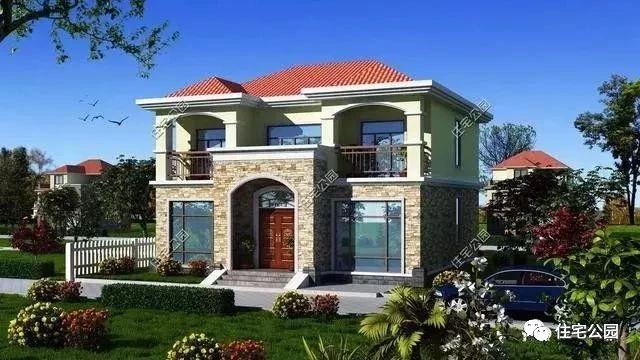 幾套農(nóng)村自建別墅外觀實(shí)景圖，附戶型圖和施工過程