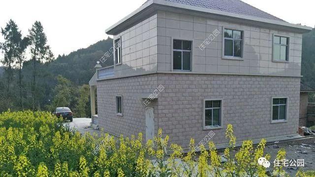 幾套農(nóng)村自建別墅外觀實(shí)景圖，附戶型圖和施工過程