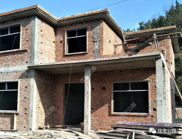 幾套農(nóng)村自建別墅外觀實(shí)景圖，附戶型圖和施工過程