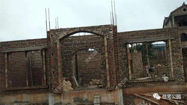 幾套農(nóng)村自建別墅外觀實(shí)景圖，附戶型圖和施工過程