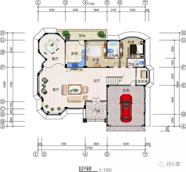 17x16m帶閣樓的歐式雙層別墅方案，浪漫清雅