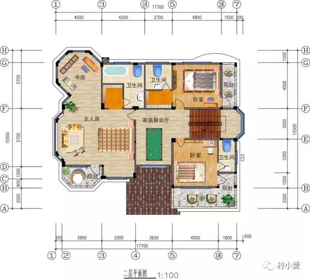 17x16m帶閣樓的歐式雙層別墅方案，浪漫清雅