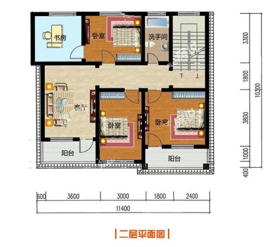 11X10米田園風(fēng)兩層小樓房方案圖，小巧，精致