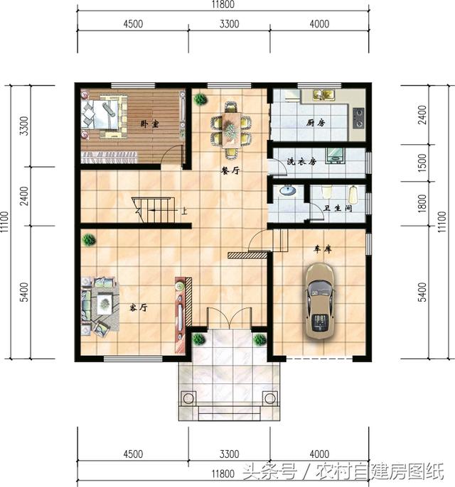 幾款復(fù)式二層樓房戶型方案圖，客廳中空的才顯高檔