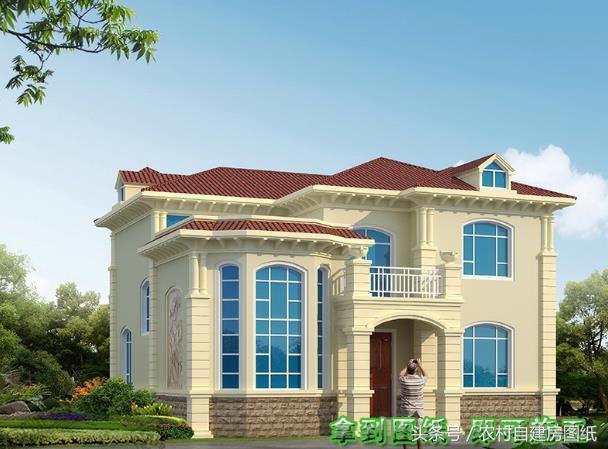 幾款復(fù)式二層樓房戶型方案圖，客廳中空的才顯高檔