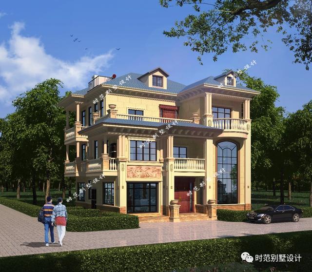 12X12米樓中樓歐式三層別墅設(shè)計(jì)圖，第一眼就愛上了