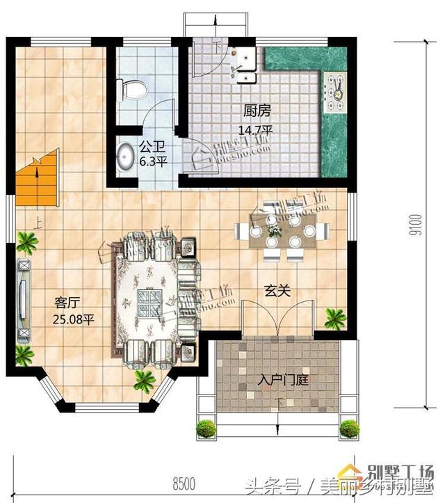 8.5X9米小戶型三層樓房設計圖，造價低，好建造