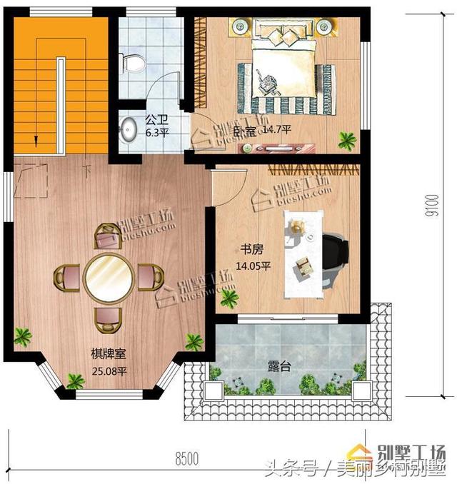 8.5X9米小戶型三層樓房設計圖，造價低，好建造