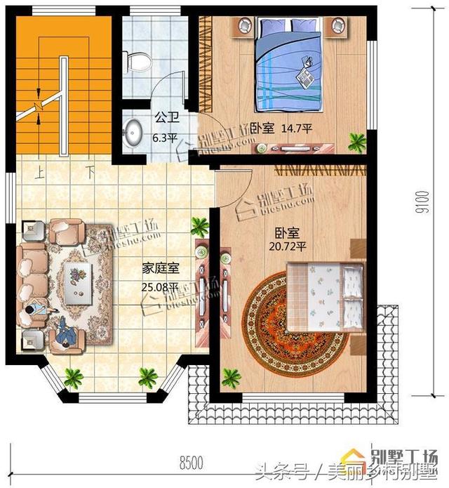 8.5X9米小戶型三層樓房設計圖，造價低，好建造