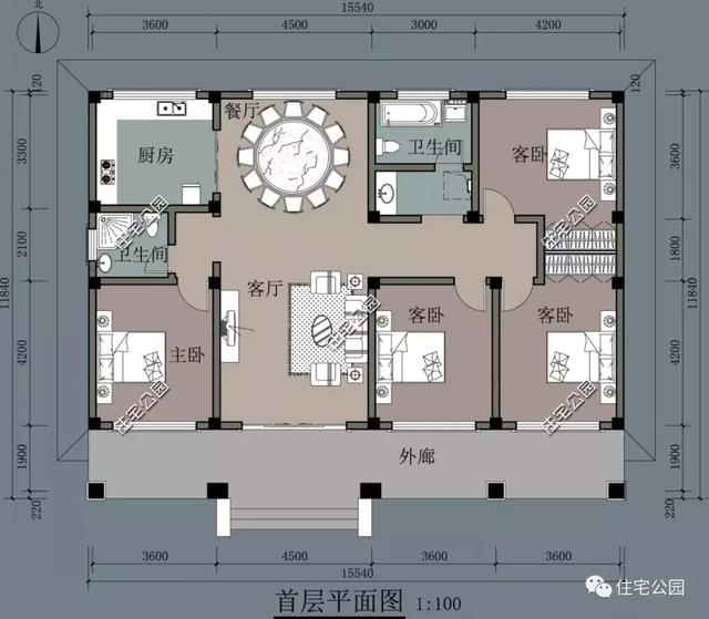 11×15米一層平房設(shè)計(jì)方案圖，一層也能這么漂亮