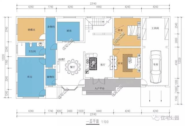 12X23米的雙層別墅，冬暖夏涼，含全圖預算
