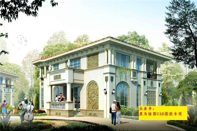 24萬建2層別墅！歐式款方正戶型，帶八角亭外觀、玄關(guān)、車庫