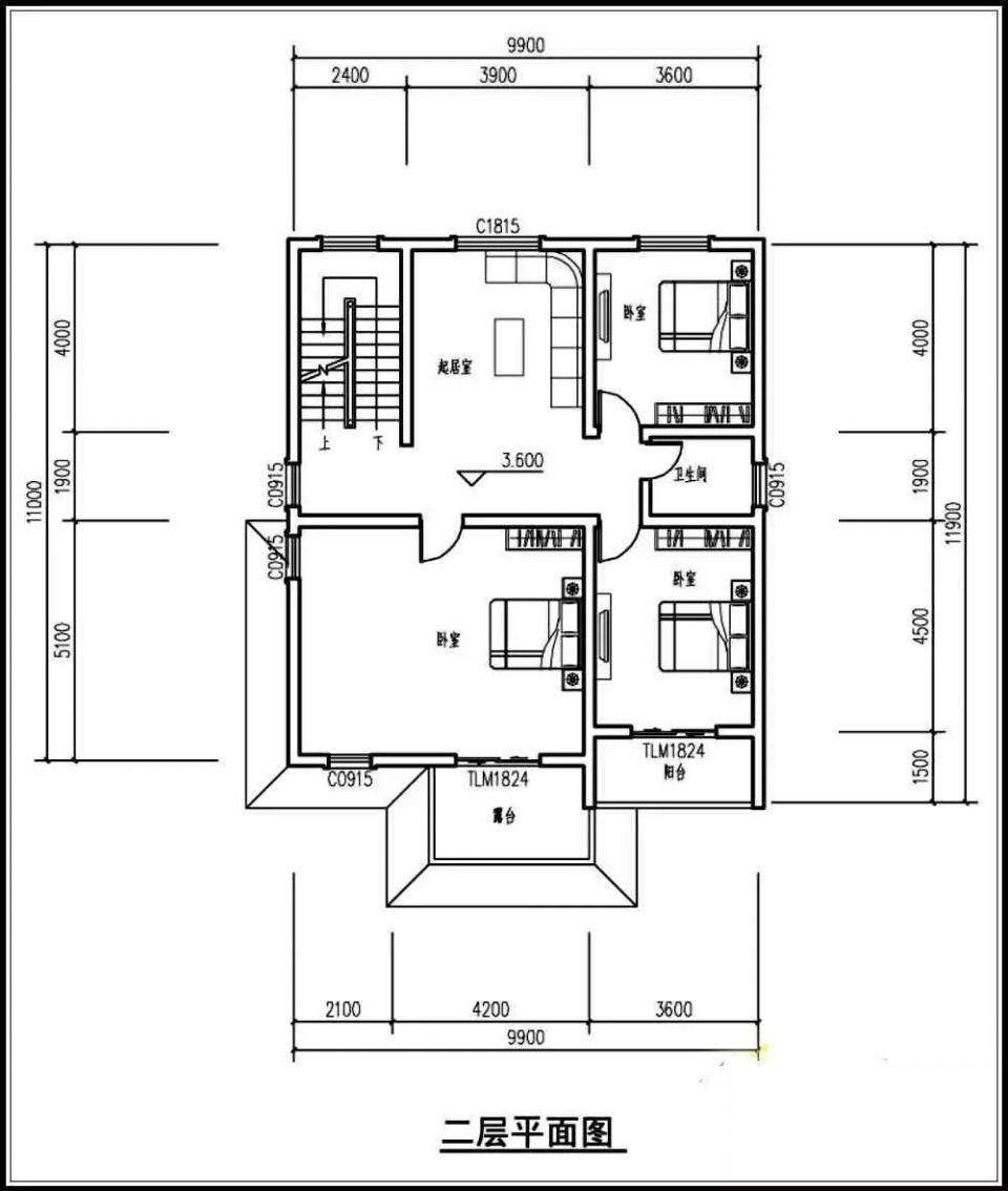 10米x12米 造價25萬經(jīng)典大氣自建別墅圖紙，附各層平面布局