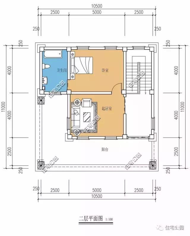 自建11X11米農(nóng)村2層別墅，帶鍋爐房露臺設(shè)計，適合農(nóng)村！