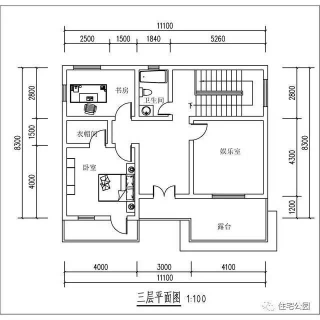 11X8米農(nóng)村3層別墅設(shè)計(jì)，落地窗配上雙客廳，適合生活！