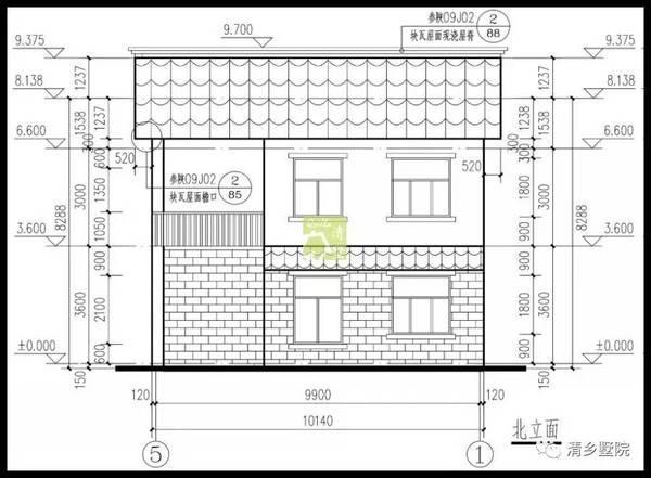17X17米方正農(nóng)村別墅，旋轉(zhuǎn)樓梯雙車庫(kù)，秒殺城里商品房！