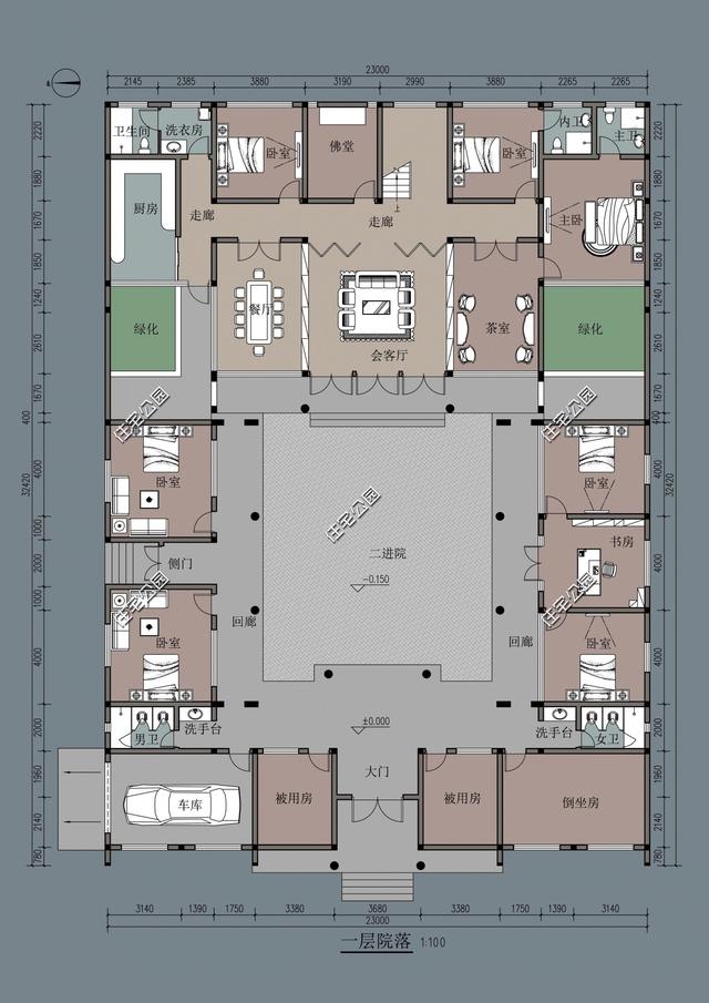 幾款帶院子的傳統(tǒng)中式房屋設計方案圖，古香古色