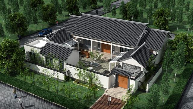 幾款帶院子的傳統(tǒng)中式房屋設計方案圖，古香古色