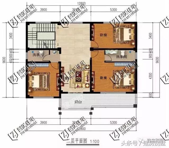 同樣開間12.8米的兩套三層別墅設(shè)計方案，你會選哪個？