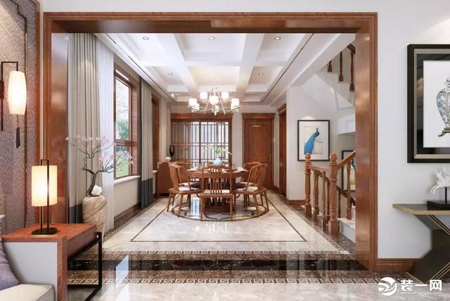 別墅裝修案例，新中式的裝修風格大氣穩(wěn)重