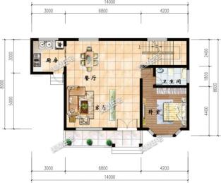 小進(jìn)深自建房戶型圖，一層、二層、三層都有