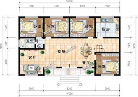 小進(jìn)深自建房戶型圖，一層、二層、三層都有