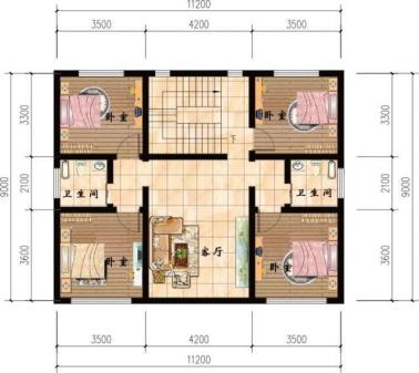 小進(jìn)深自建房戶型圖，一層、二層、三層都有