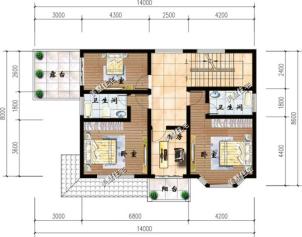 小進(jìn)深自建房戶型圖，一層、二層、三層都有