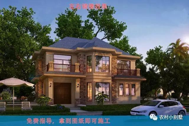 二層大氣歐式別墅設(shè)計全套施工圖紙帶效果12.54X11.04