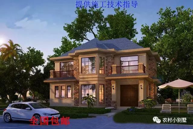 二層大氣歐式別墅設(shè)計全套施工圖紙帶效果12.54X11.04