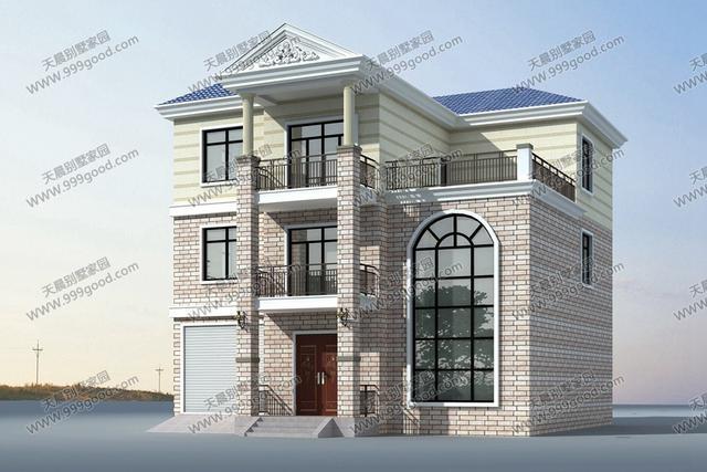 農(nóng)村別墅設(shè)計(jì)圖，車庫(kù)入戶，方正戶型12X12.4米！含建筑圖