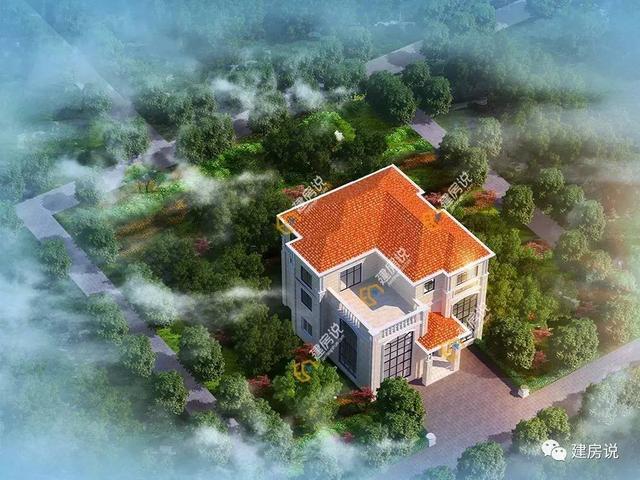 帶茶室?jiàn)蕵?lè)室等三層鄉(xiāng)村別墅，落地窗氣派十足