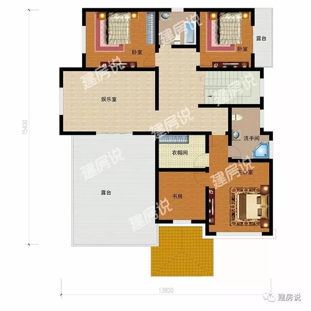 帶茶室?jiàn)蕵?lè)室等三層鄉(xiāng)村別墅，落地窗氣派十足