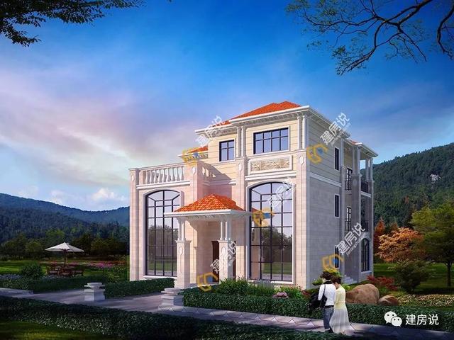 帶茶室?jiàn)蕵?lè)室等三層鄉(xiāng)村別墅，落地窗氣派十足